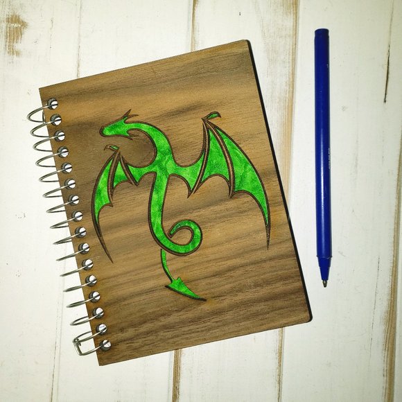 Mystical Dragon Pocket Journal Laser Cut - Picture 1 of 3